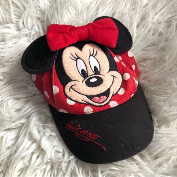 Disney Other - Walt Disney World Parks Vintage Minnie Ears Polka Dot Baseball Hat